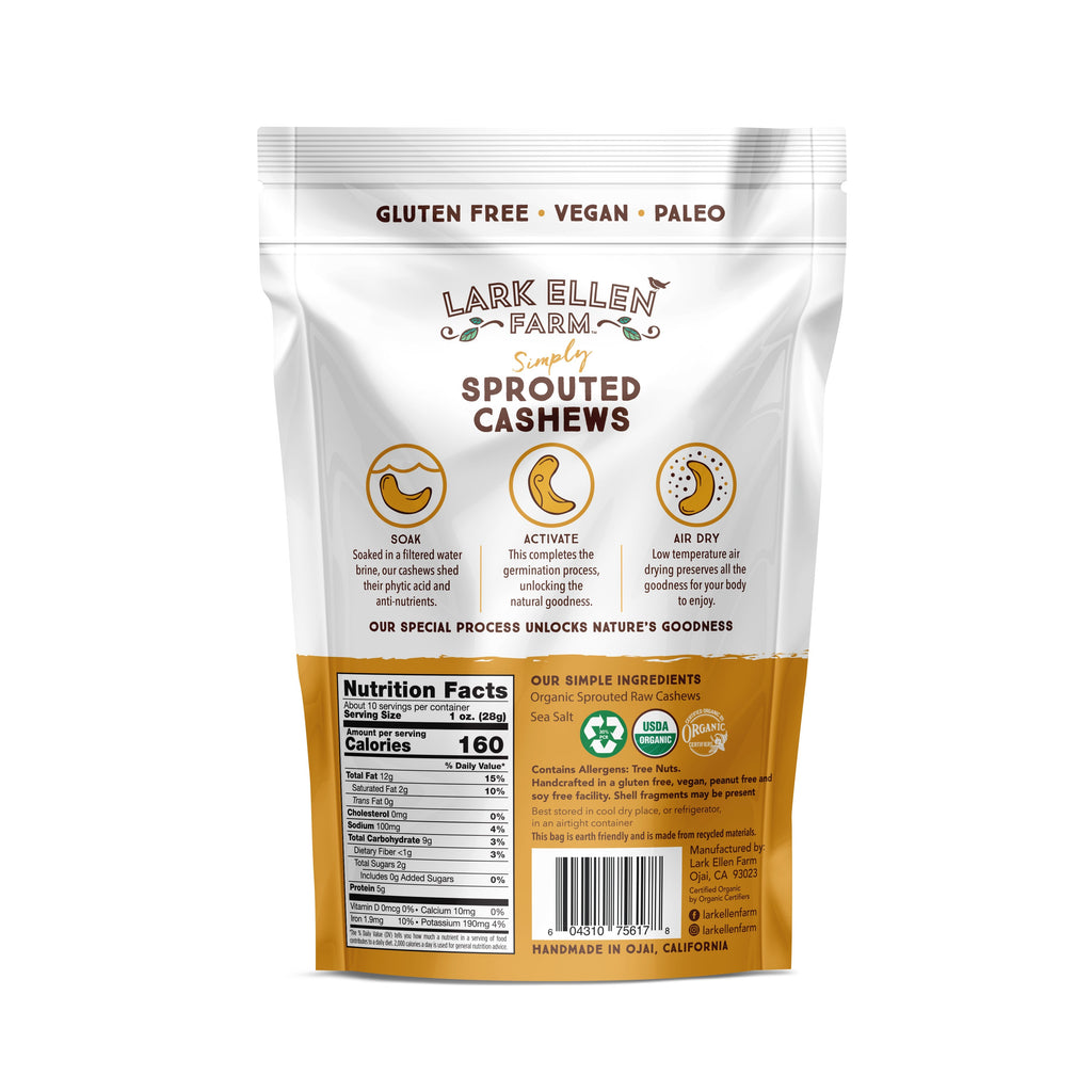 Lightly Salted - Organic Sprouted Cashews 10.00% Off Auto renew