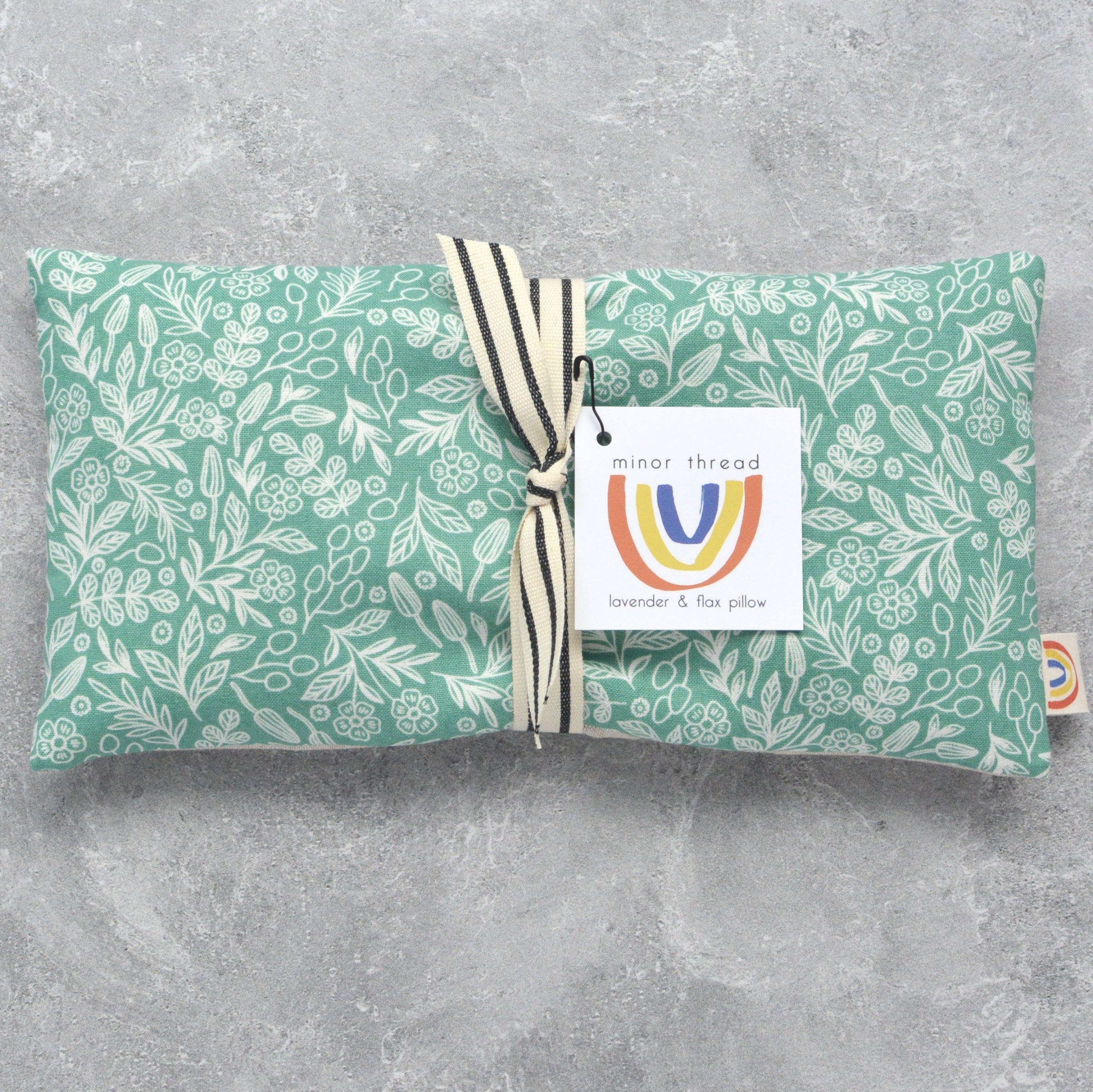 Soft Green Botanical & Mushrooms Weighted Eye Pillow