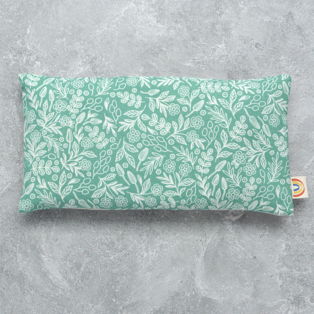 Soft Green Botanical & Mushrooms Weighted Eye Pillow
