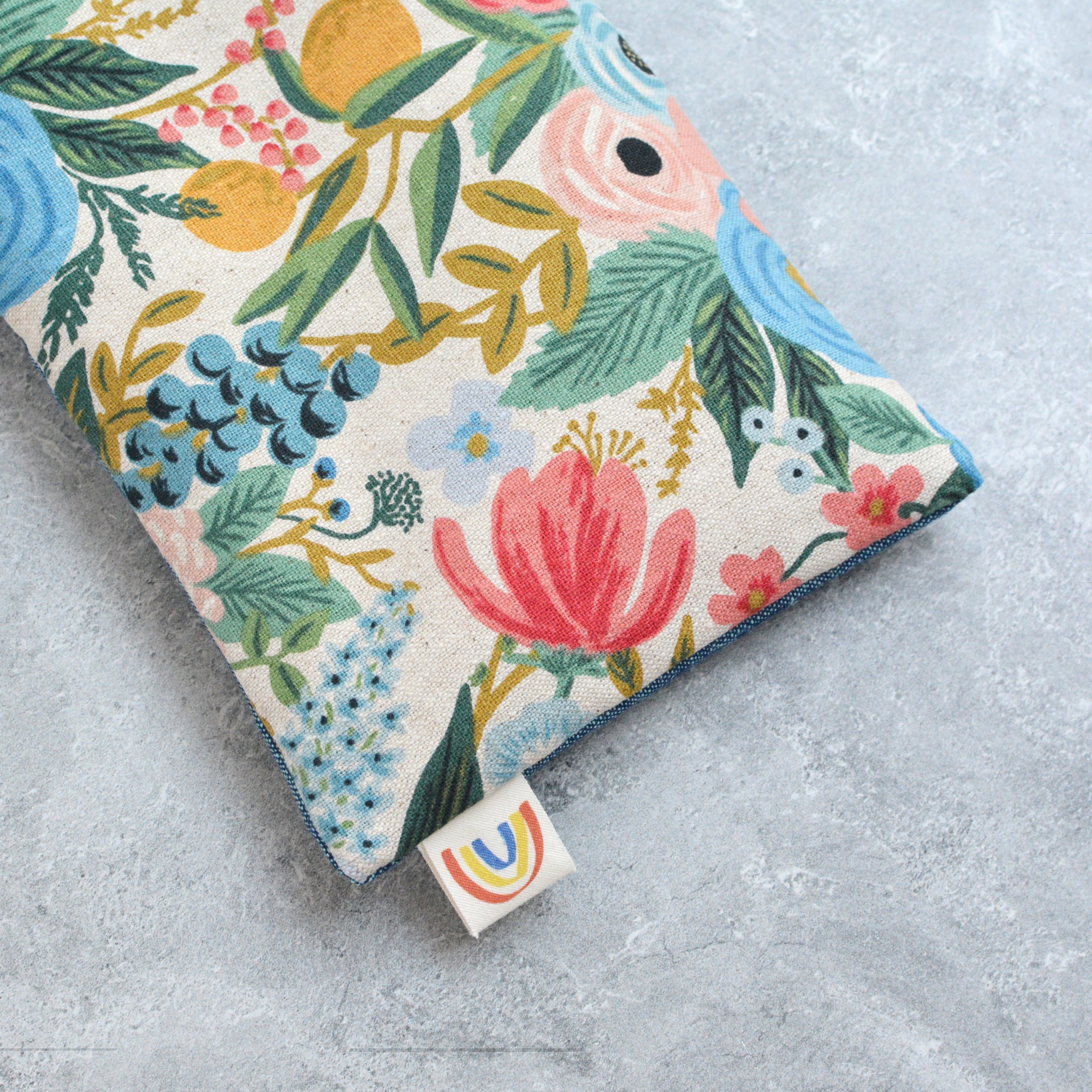 Garden Party Blue Canvas Weighted Eye Pillow