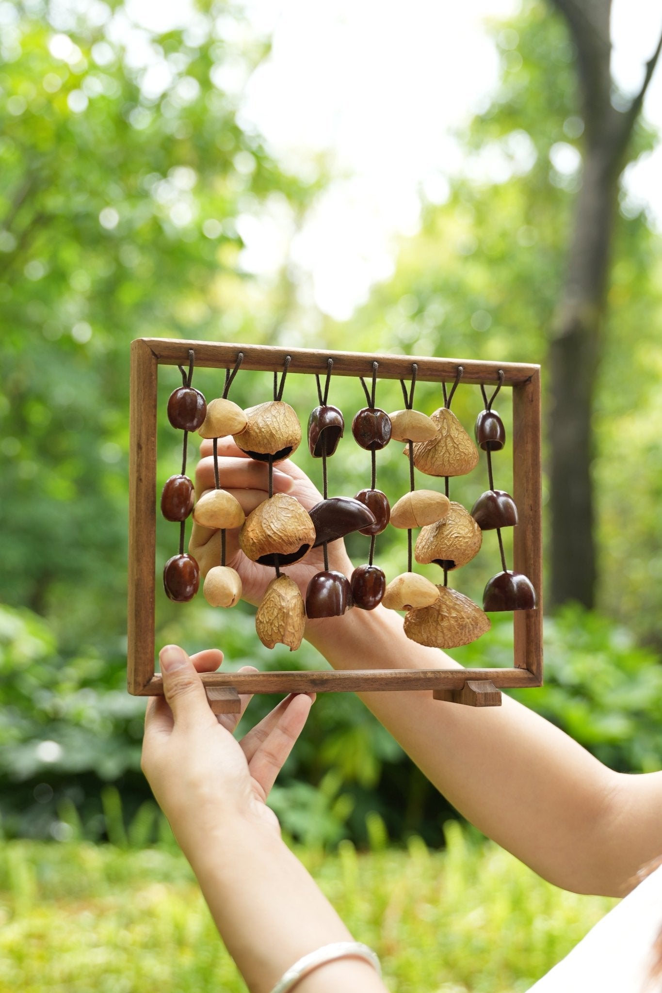 "The Fruit Bell Harp" - Vertical Seed Sound Sculpture & Zen Lyre