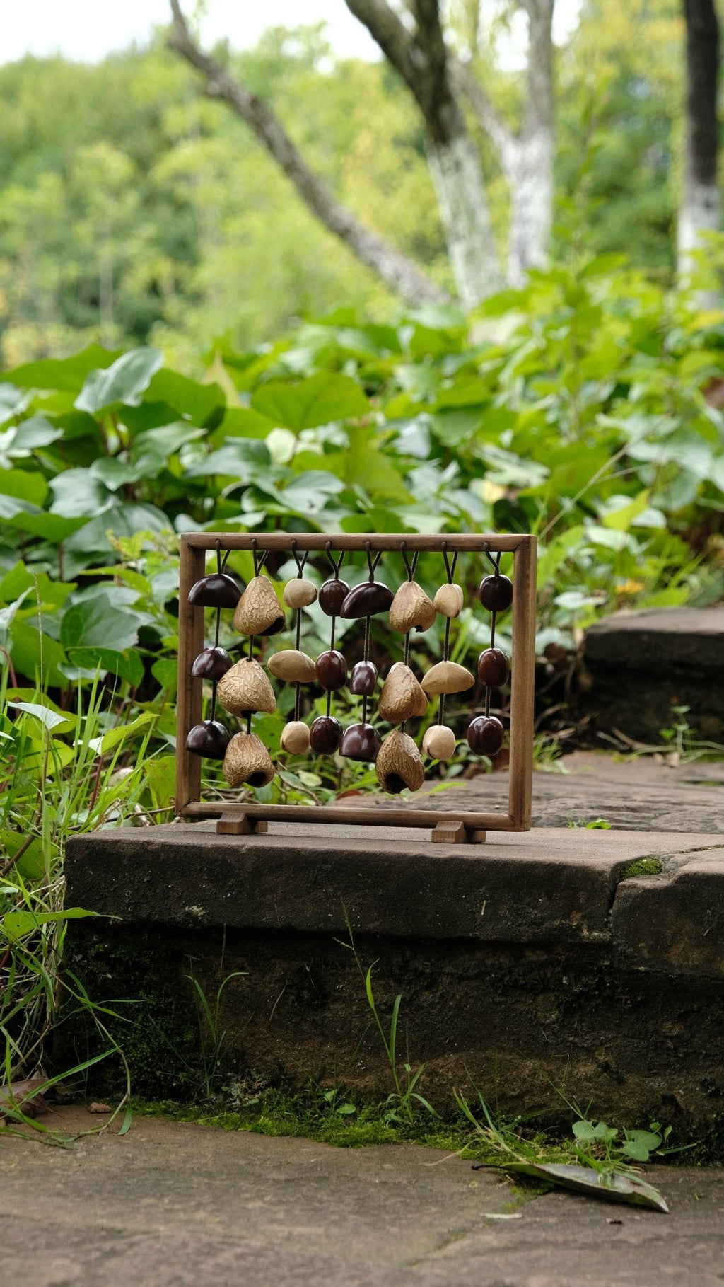 "The Fruit Bell Harp" - Vertical Seed Sound Sculpture & Zen Lyre