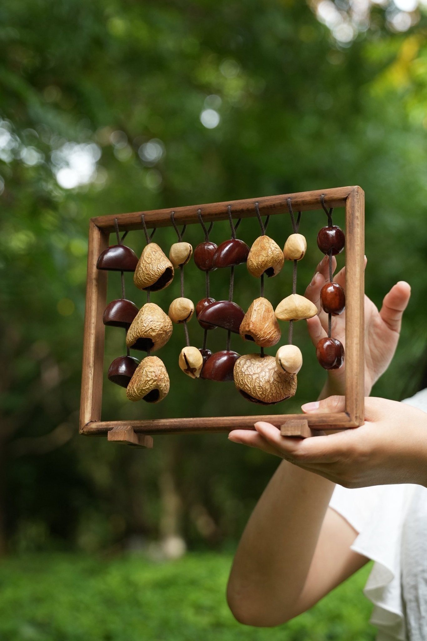 "The Fruit Bell Harp" - Vertical Seed Sound Sculpture & Zen Lyre