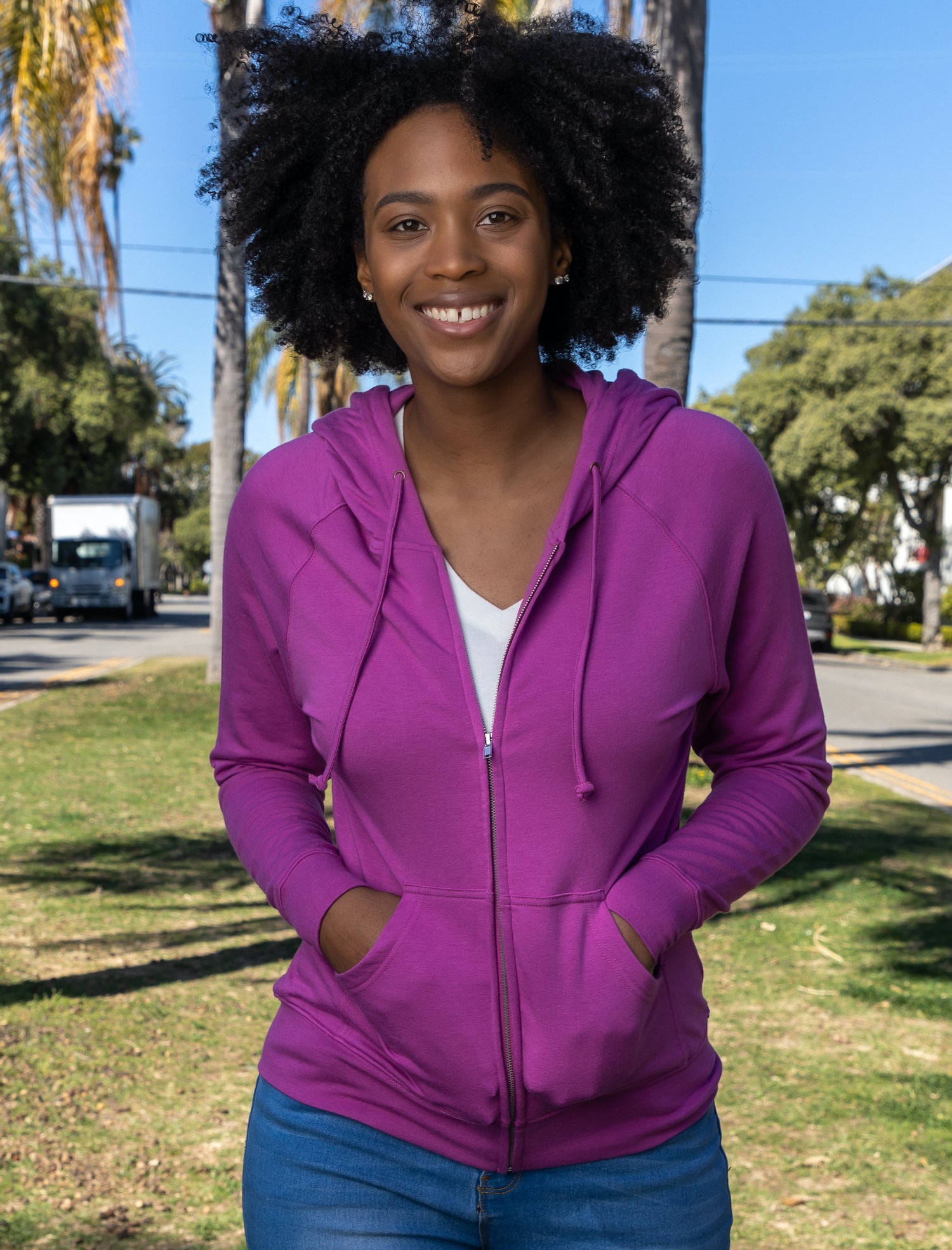 Women's Bamboo French Terry Zip Hooded Sweatshirt